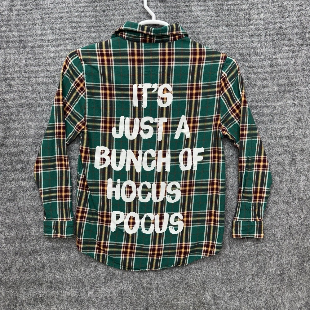 Cakeworthy Disney Hocus Pocus button‎ up shirt Women's size Small Plaid Winifred